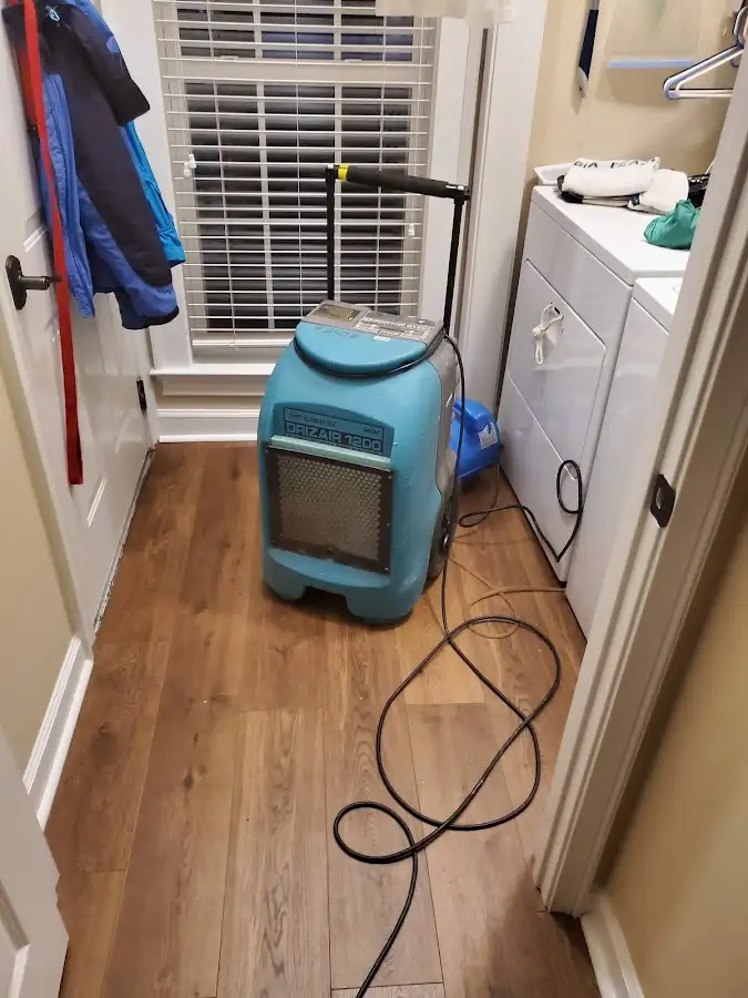 Commercial dehumidifier deployed for Flood Damage Cleanup in Goshen